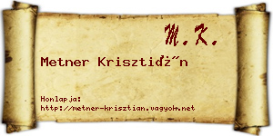 Metner Krisztián névjegykártya